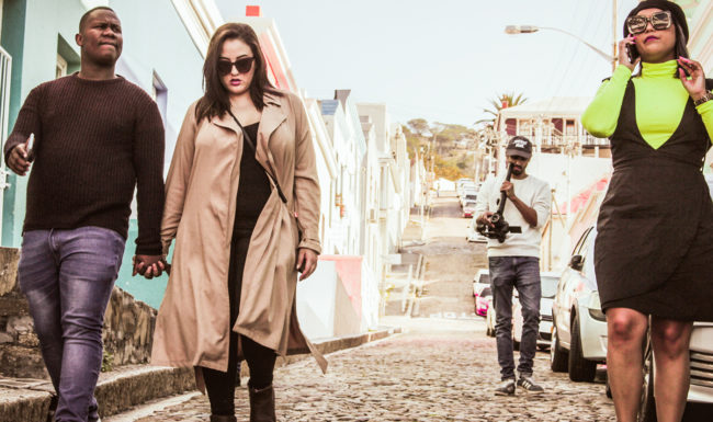Tourist walking, getting to know the history of Bo Kaap Cape Town